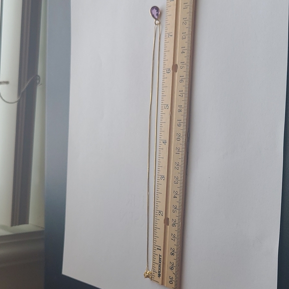 14k Yellow Gold chain with Amethyst Pendant - Picture 3 of 4